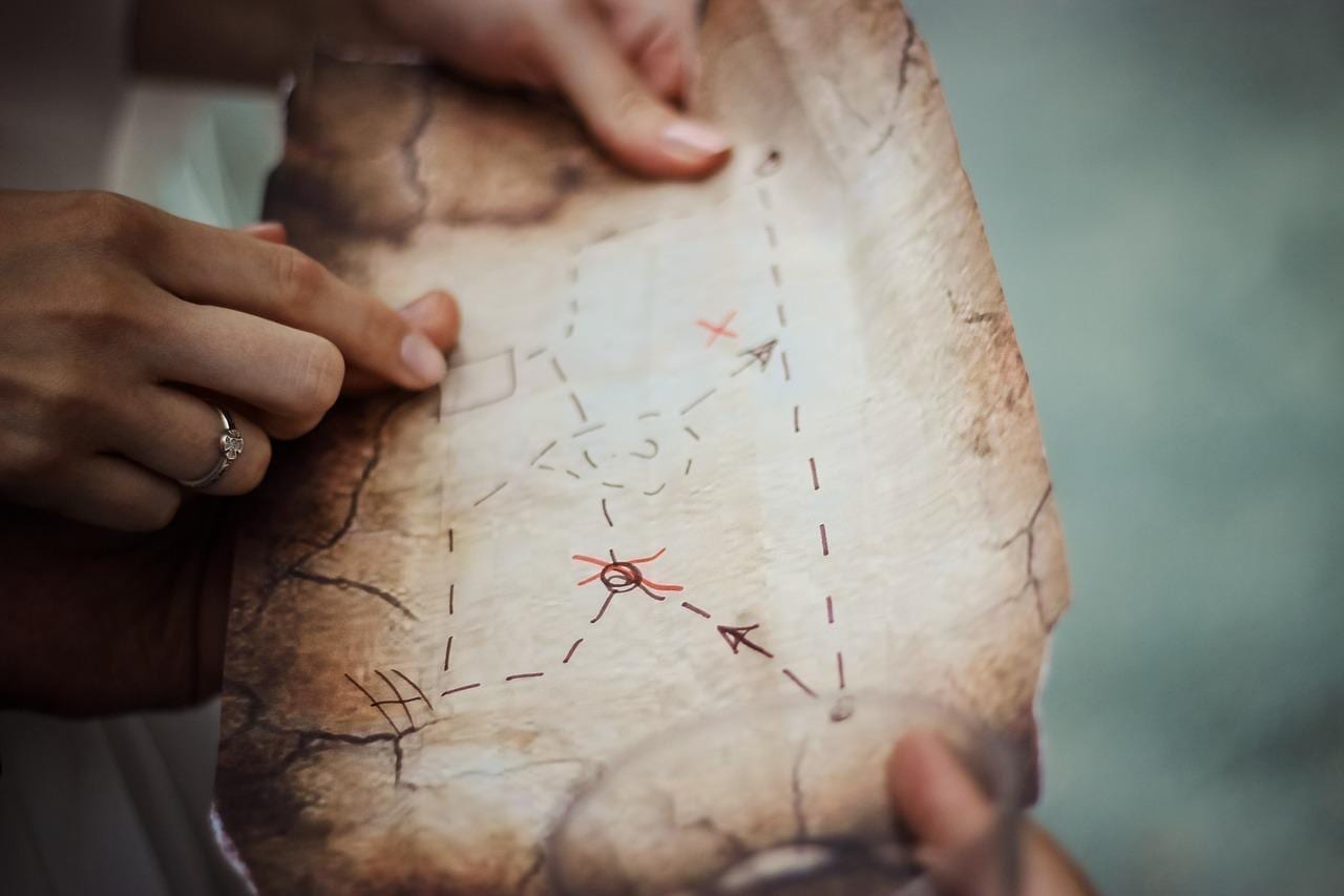 A treasure map like this can be a fun addition to a scavenger hunt